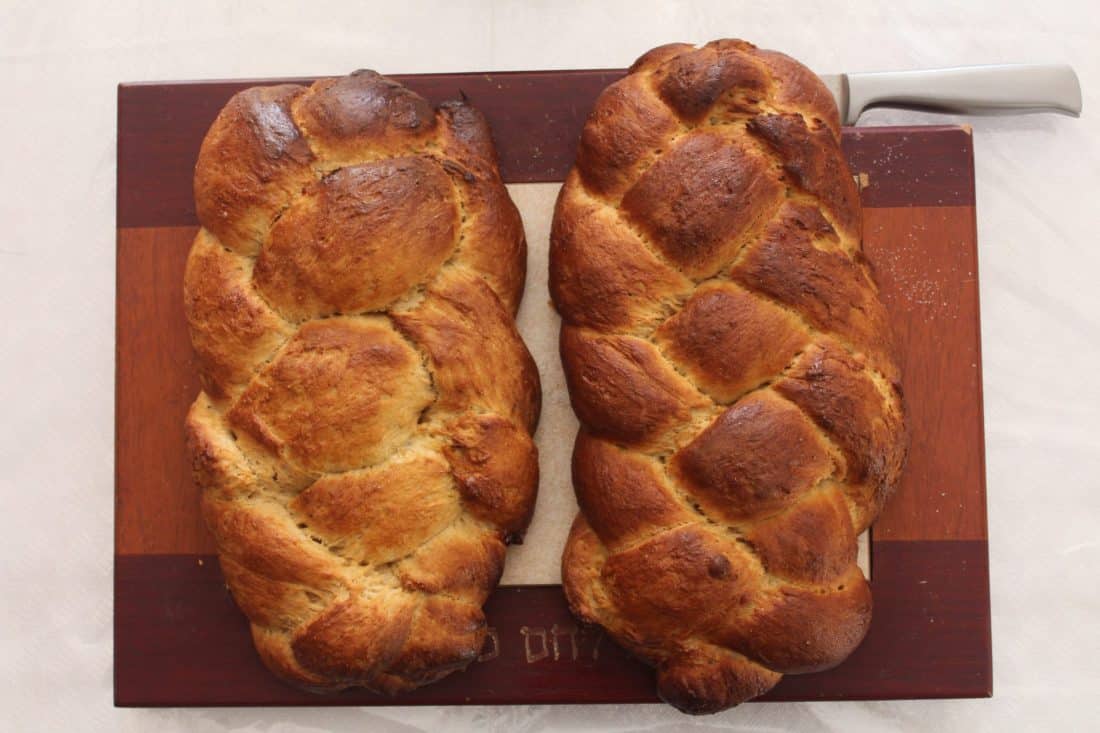 Four-braided Challah for Shabbos